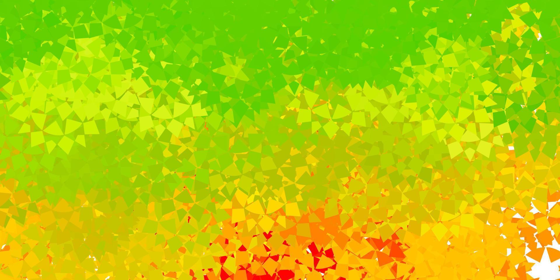 dunkelgrünes, gelbes Vektormuster mit polygonalen Formen. vektor