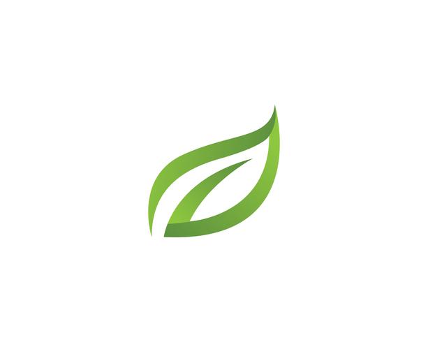 Logoer av grönt blad ekologi naturelement vektor