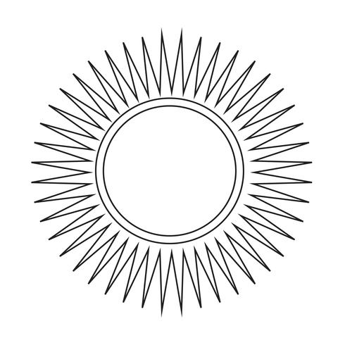 Symbol för teckensymbol för Sun Icon vektor