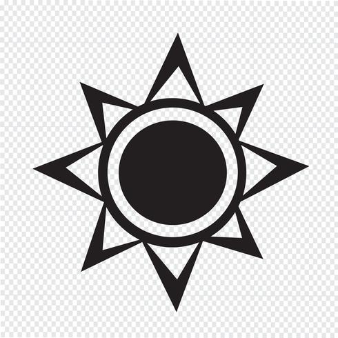 Symbol för teckensymbol för Sun Icon vektor