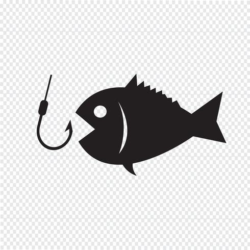 Fiske ikon symbol tecken vektor