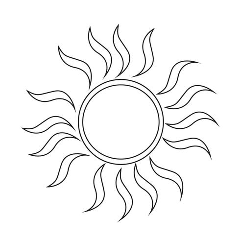 Symbol för teckensymbol för Sun Icon vektor