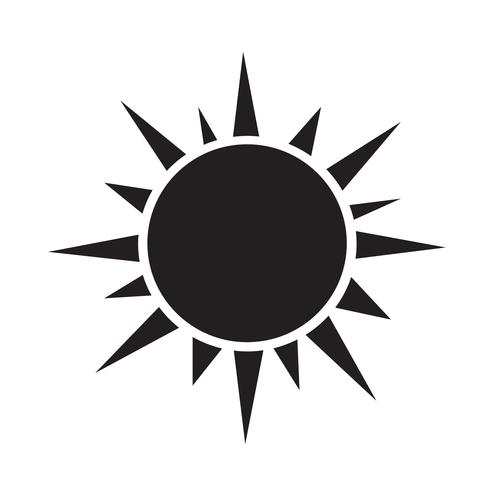 Symbol för teckensymbol för Sun Icon vektor