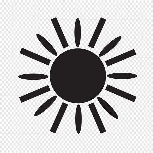 Symbol för teckensymbol för Sun Icon vektor