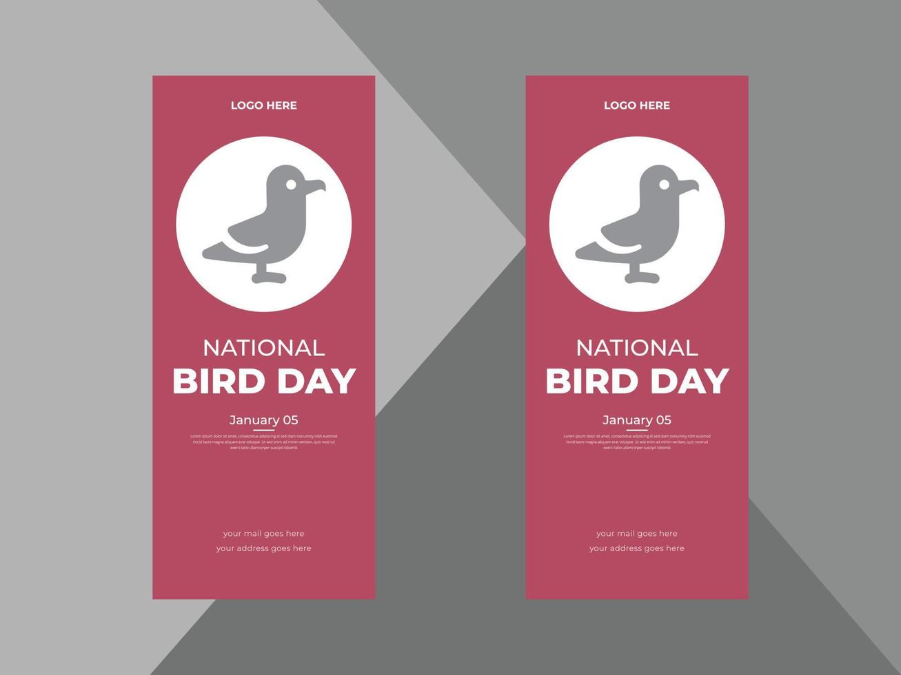 National Bird Day Celebration Roll-Up-Banner, Vektorgrafik des National Bird Day dl flye, X-Flyer, Vogelflieger-Designvorlage. vektor