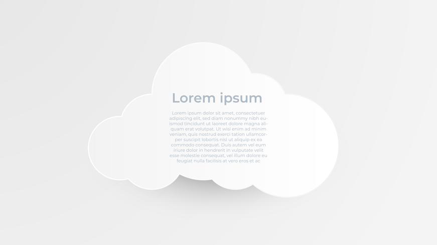 Minimalistic-Designpapierkunst mit Wolke auf weißem und grauem Hintergrund vektor