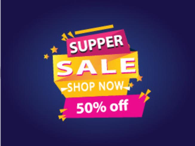 Super Sale Banner, buntes und verspieltes Design. Vektor-illustration vektor