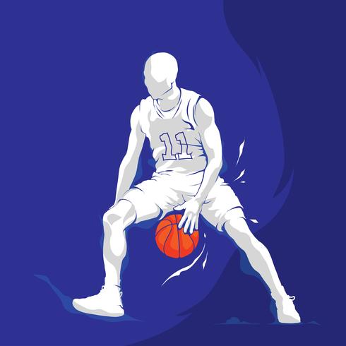 weiße Silhouette Basketball Spieler Splash vektor