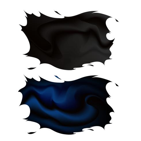 set banner tear flag blau schwarz vektor