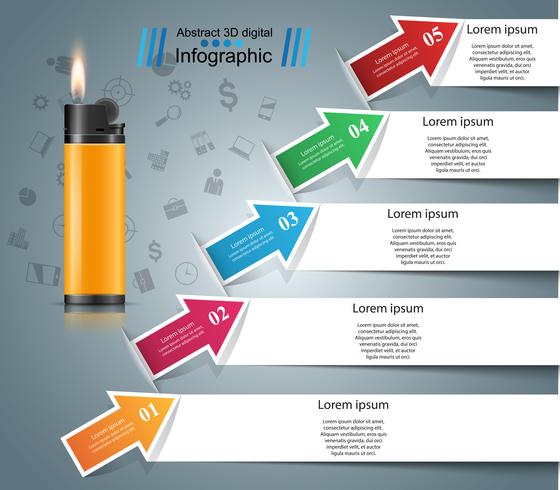 Realistisk lättare - affärsinfografisk och marknadsföringsikon. vektor