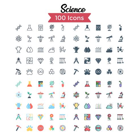 Wissenschaft Icon Set Vektor