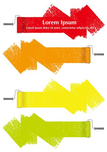 Set av färgrulle abstrakta designelement isolerade på en vit bakgrund. vektor