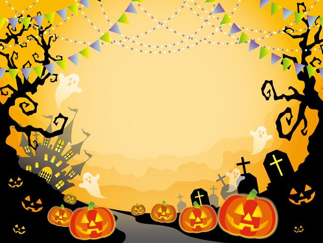 Seamless Happy Halloween landskap vektor illustration med text utrymme.