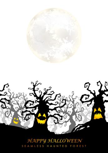 Glücklicher nahtloser frequentierter Wald Halloweens mit Textraum. vektor