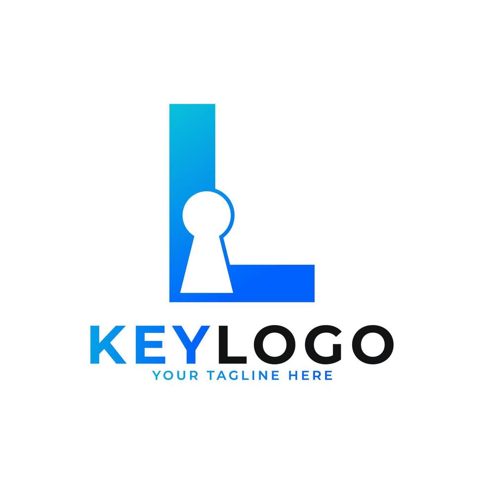 Anfangsbuchstabe l Schlüsselloch-Logo-Symbol. Logo-Schutzsymbol-Vektor-Logo-Design vektor