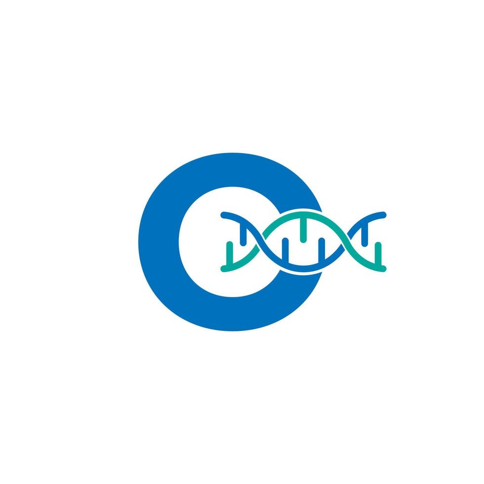 anfangsbuchstabe o genetisches dna symbol logo design template element. biologische Darstellung vektor