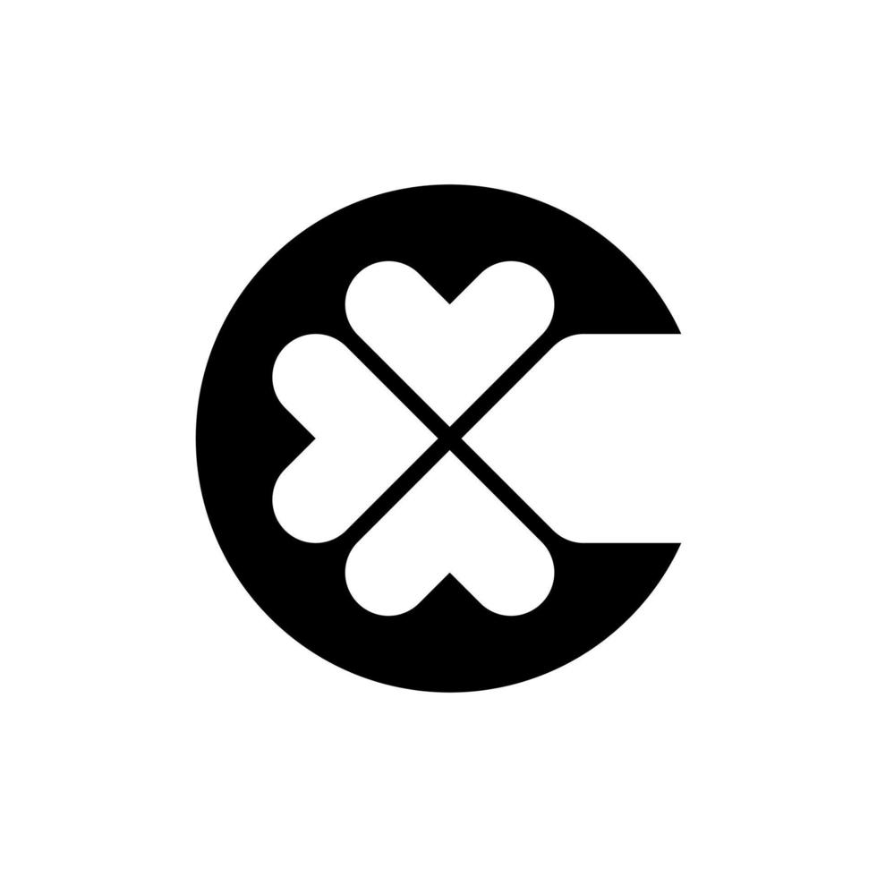Buchstabe c Kleeblatt-Symbol-Logo vektor