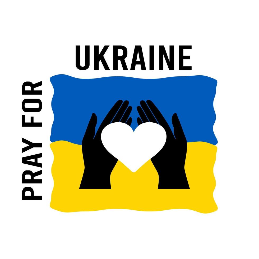 ukrainische Nationalflagge. konzeptsymbol der hilfeunterstützung und kein krieg im land der ukraine. vektor isolierte illustration