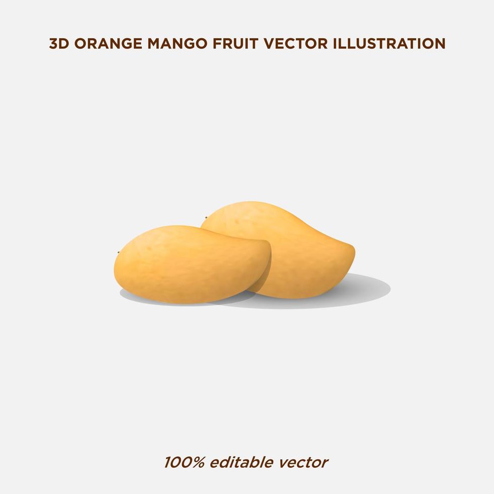 3D-realistische Mango-Illustration vektor