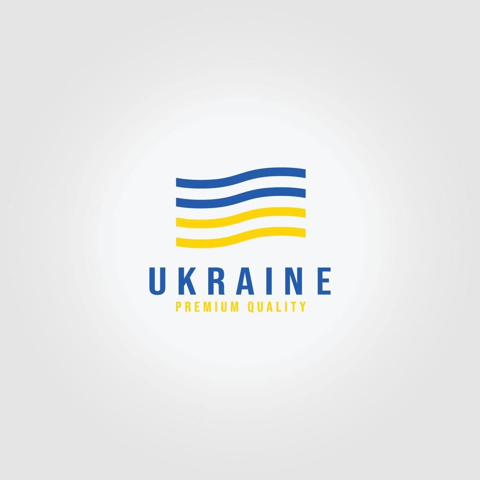 minimalistisches ukraine-flaggenlogo-ikonendesign-vektorillustrations-linearer jahrgang vektor