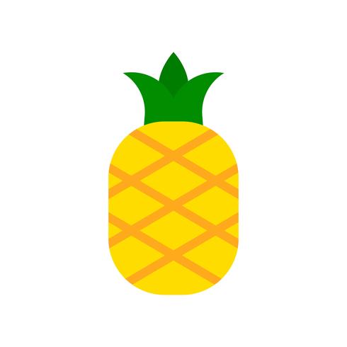 Ananas vektor, tropisk relaterad platt stilikon vektor