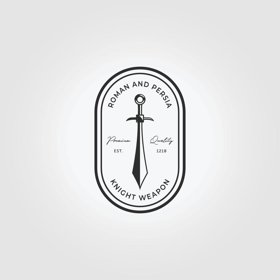 minimal emblem sabel logotyp ikon vintage illustration design vektor