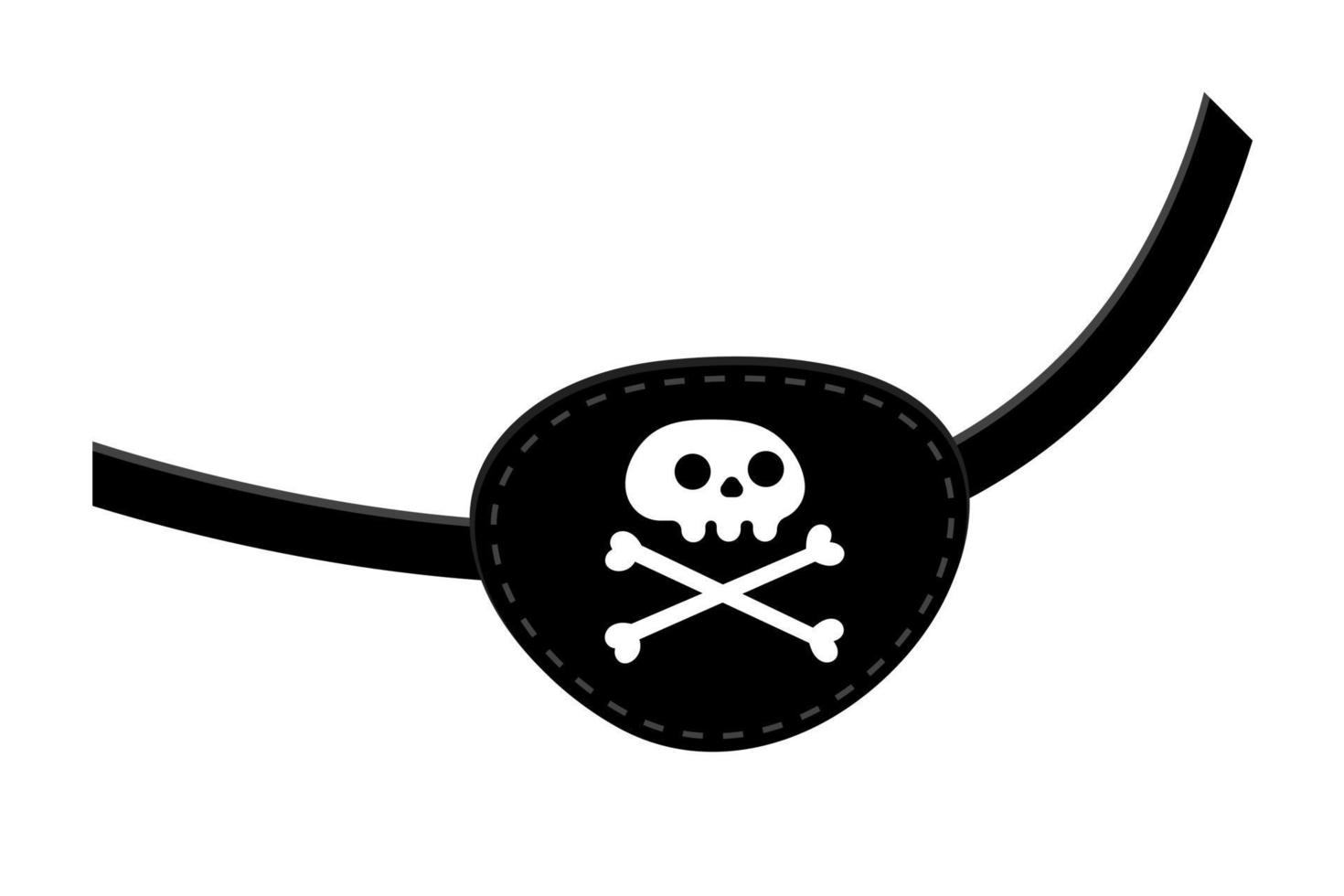 Pirat Augenklappe Symbol Zeichen flachen Stil Design Vektor-Illustration isoliert auf weißem Hintergrund. vektor