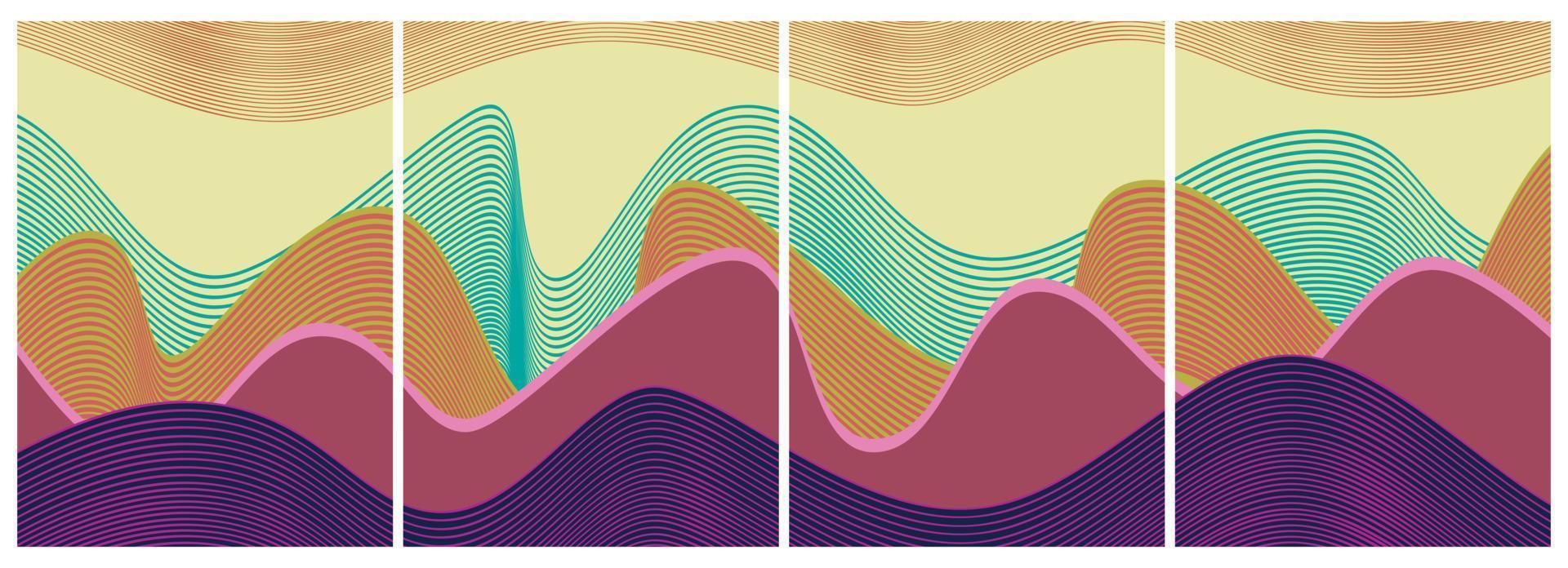 japanischer hintergrund mit linienwellenmustervektor. abstrakte Vorlage mit geometrischem Muster. Berglayout-Design im orientalischen Stil. vektor