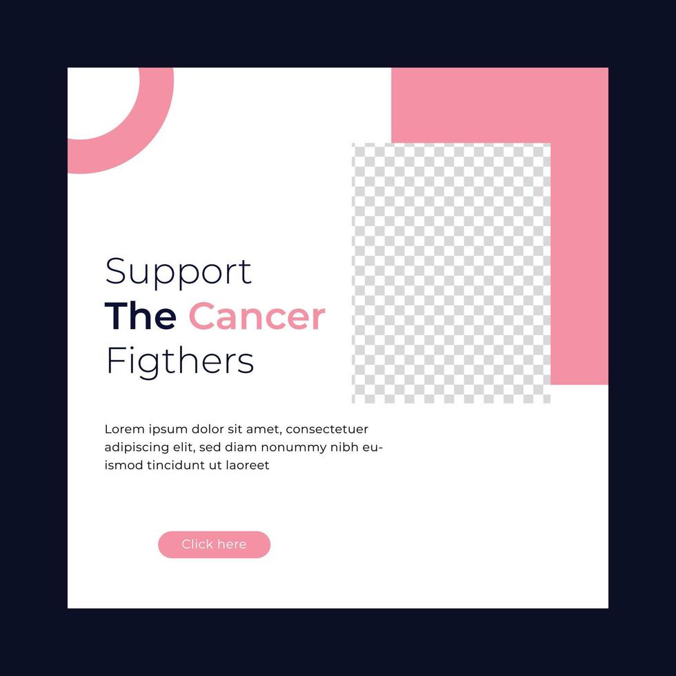 sociala medier inlägg om cancer nytt och kreativt vektor