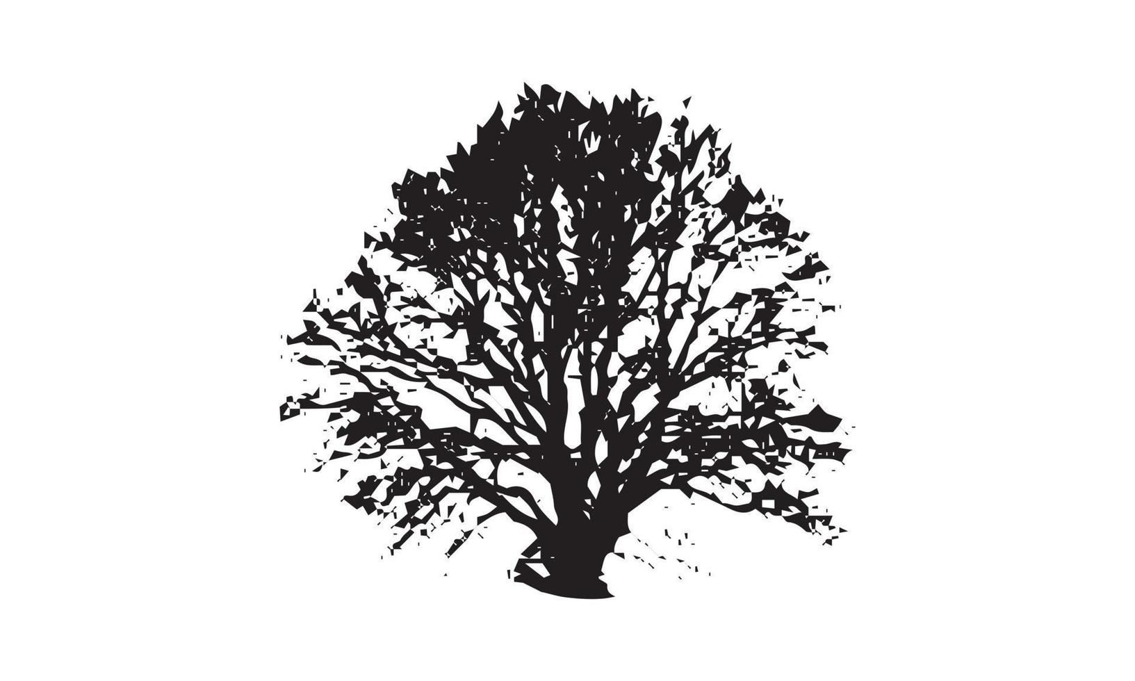 logotyp design av träd vektor illustration svart och vitt