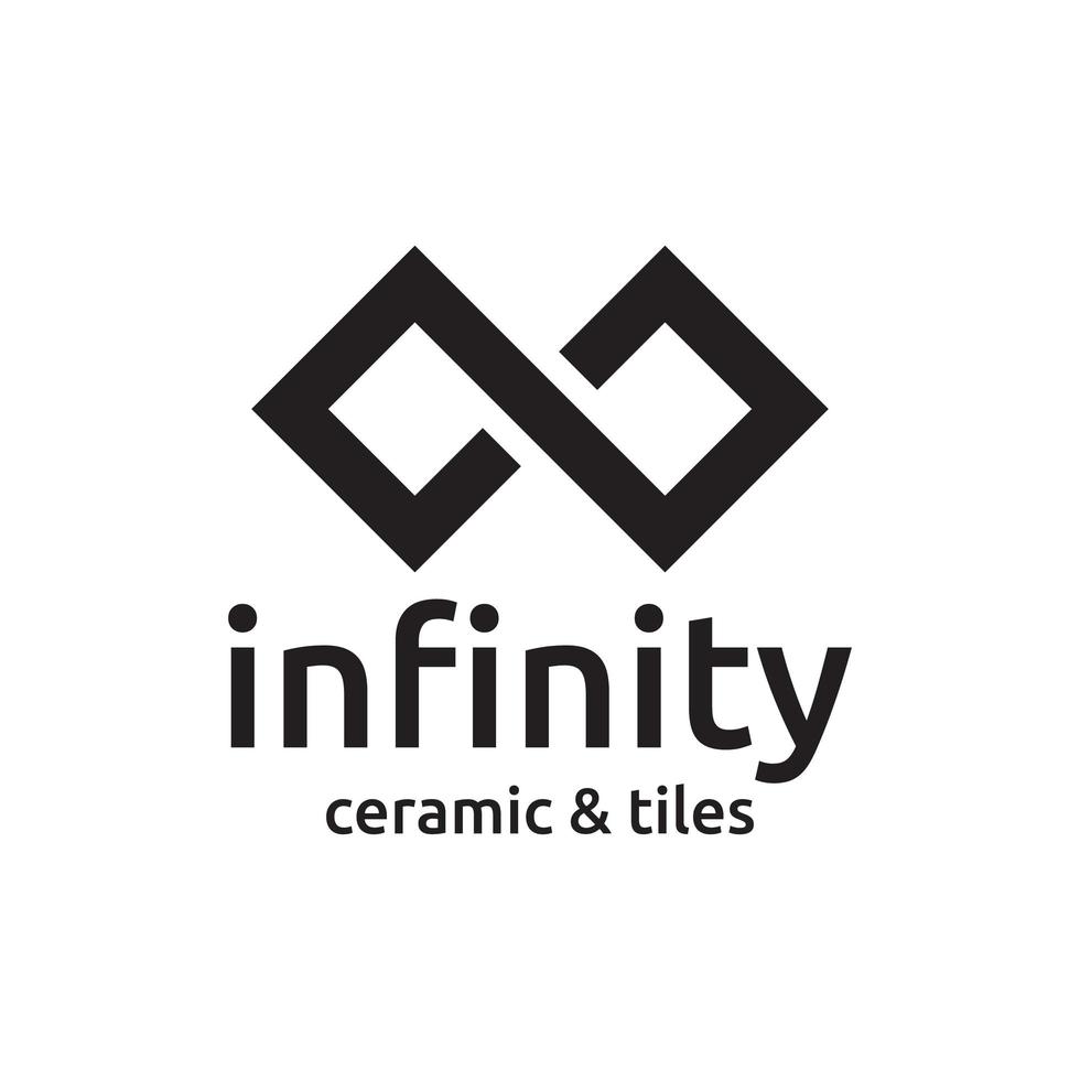 Infinity-Keramikfliesen-Logo-Design vektor