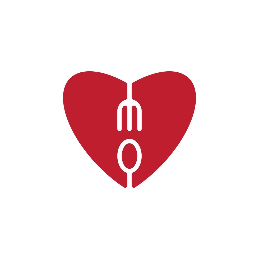 Food-Love-Logo-Konzept vektor