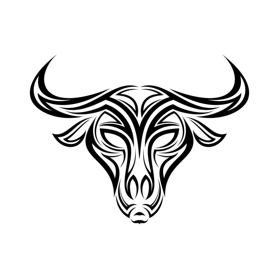 vilda buffelhuvud tatuering design vektor
