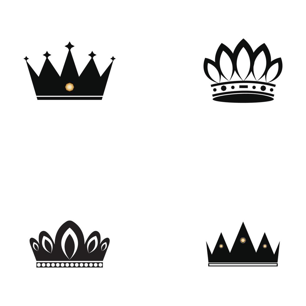 uppsättning kronikoner. insamling av kronutmärkelser för vinnare champions ledarskap. vektor isolerade element för logotyp etikett spel hotell en app design. kunglig kung drottning prinsess krona.