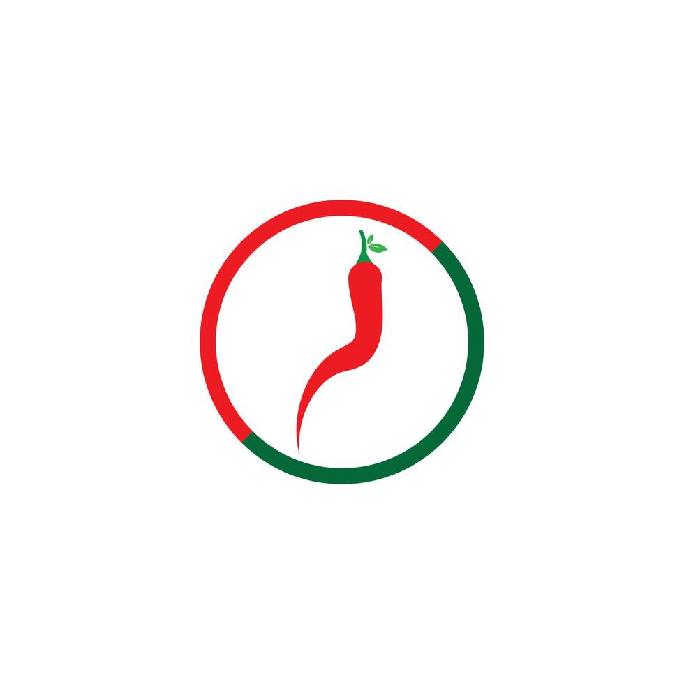 rote und grüne scharfe Chili-Logo-Symbol-Vektorillustration vektor