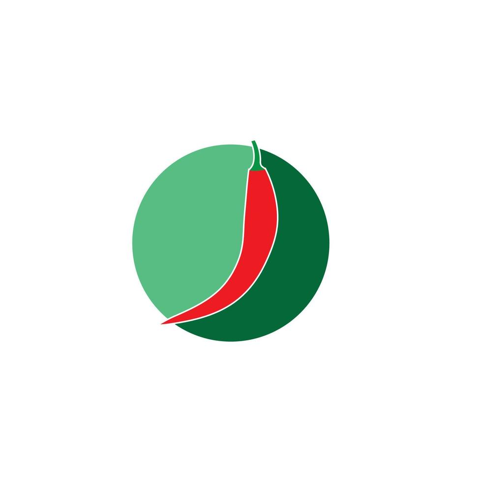 rote und grüne scharfe Chili-Logo-Symbol-Vektorillustration vektor