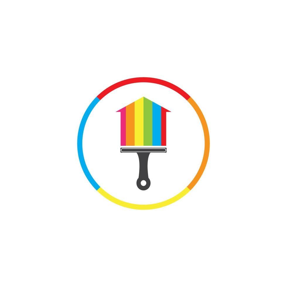 bunte Hausmalerei Service Vektor Icon Logo Design Vorlage