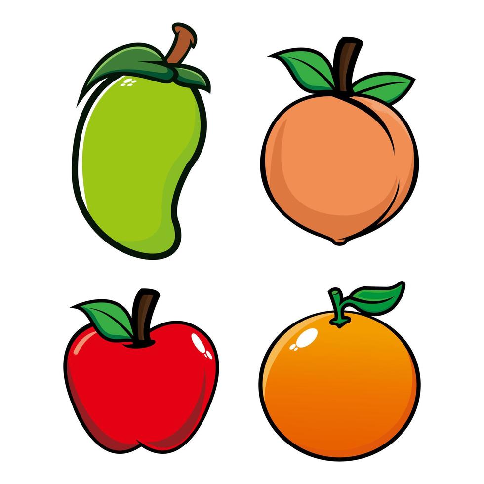 set illustration vektor frukt näring