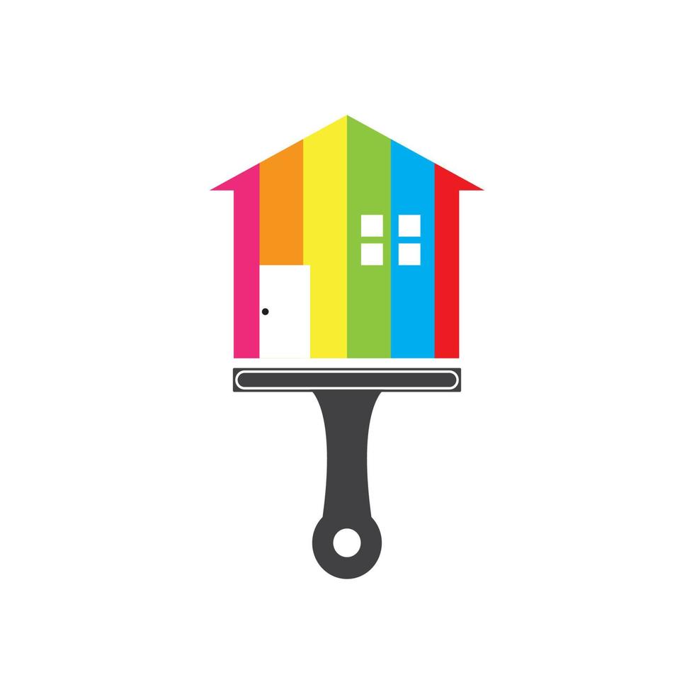 bunte Hausmalerei Service Vektor Icon Logo Design Vorlage