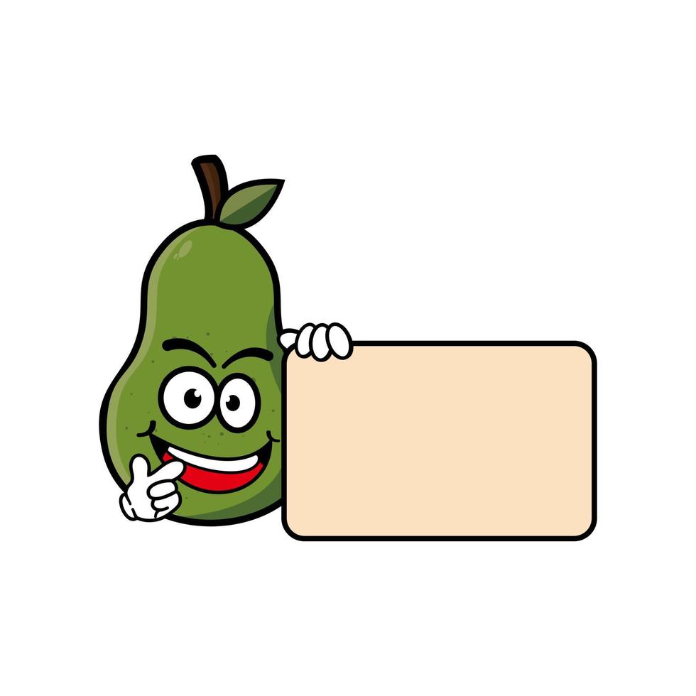 lächelnde Avocado-Zeichentrick-Maskottchen-Figur. Vektor-Illustration isoliert auf weißem Hintergrund vektor