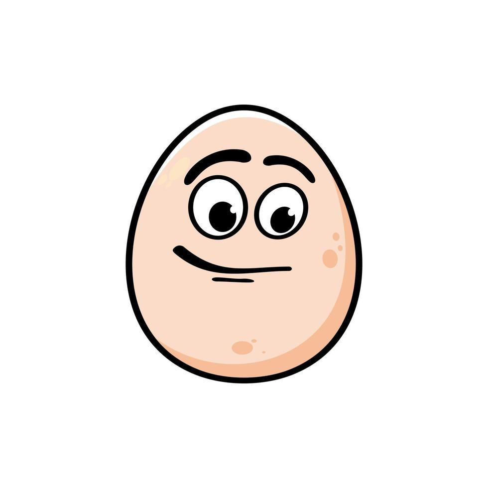 leende ägg maskot seriefigur. vektor illustration isolerad på vit bakgrund