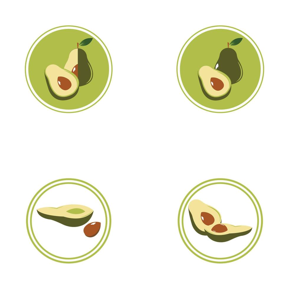 Avocado-Vektor-Symbol Vorlage Hintergrund Illustration vektor