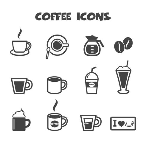 Kaffee-Ikonen-Symbol vektor
