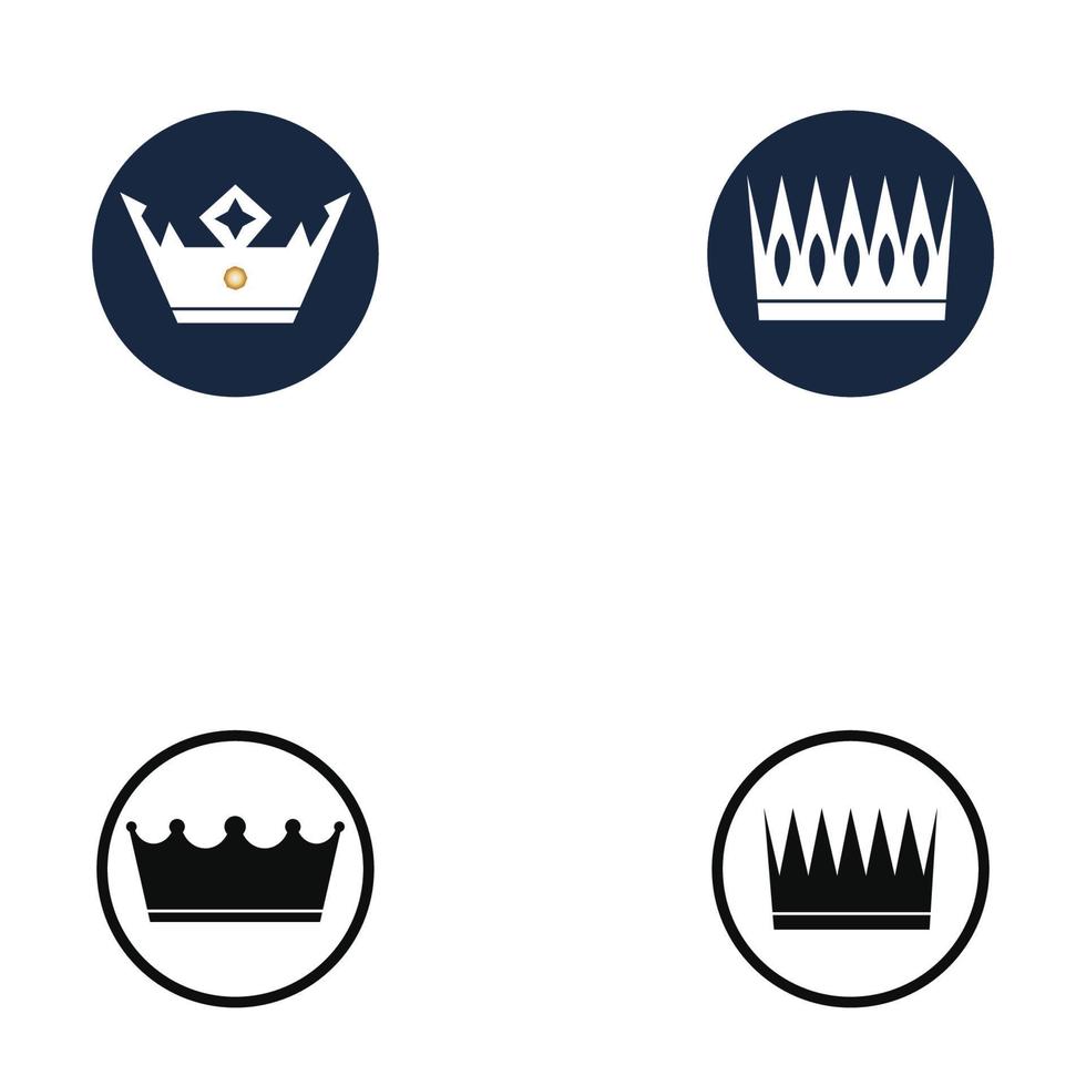 uppsättning kronikoner. insamling av kronutmärkelser för vinnare champions ledarskap. vektor isolerade element för logotyp etikett spel hotell en app design. kunglig kung drottning prinsess krona.