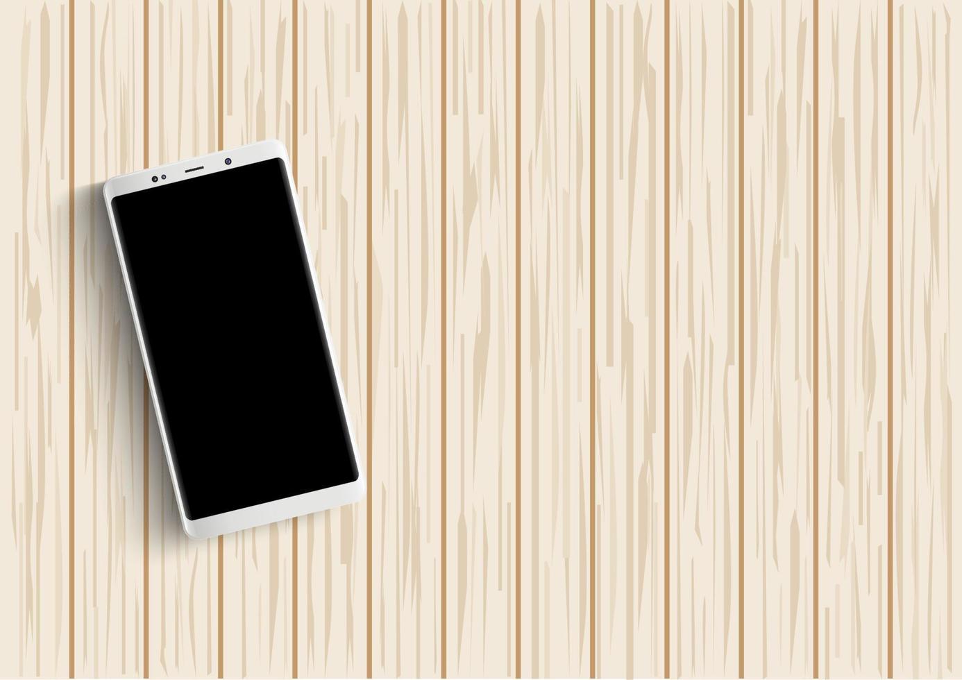 Smartphone auf Holztisch. Vektor-Illustration. vektor