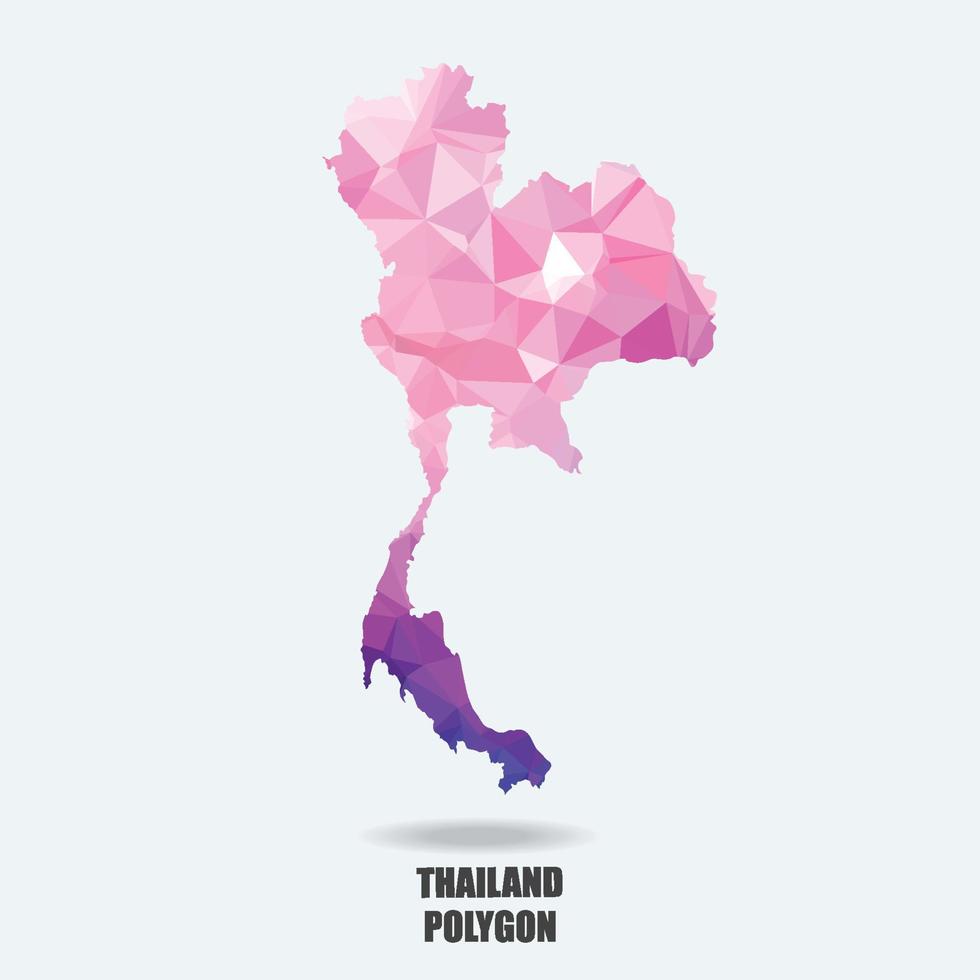 thailand karta i geometrisk polygonal style.abstract ädelstenar triangel, modern design bakgrund. vektor