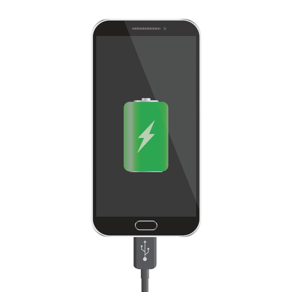 smartphone batteriladdning design. vektor illustration