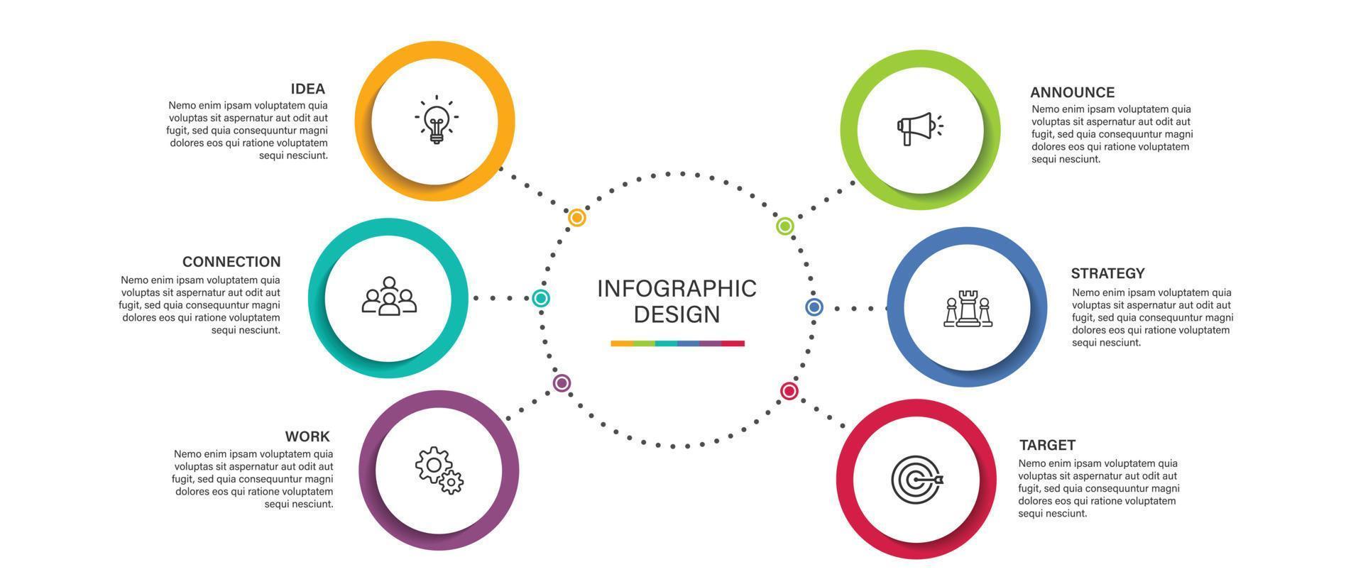 steg affärsdata visualisering tidslinje process infographic malldesign med ikoner vektor