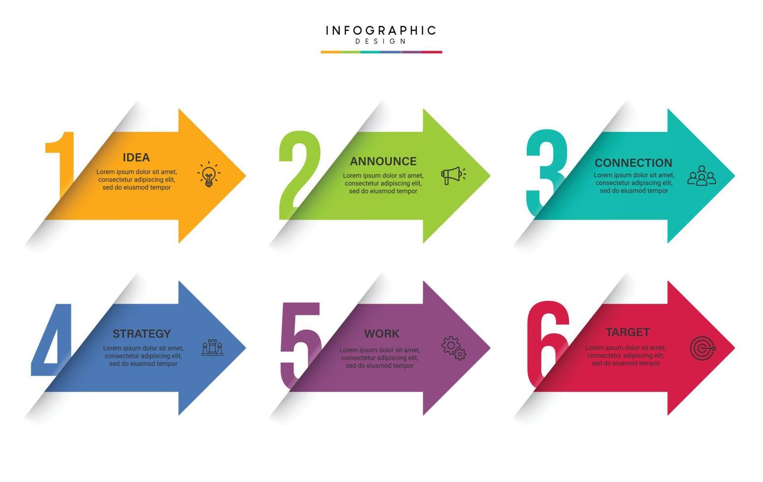 Schritte Business-Daten-Visualisierung Timeline-Prozess Infografik-Template-Design mit Symbolen vektor