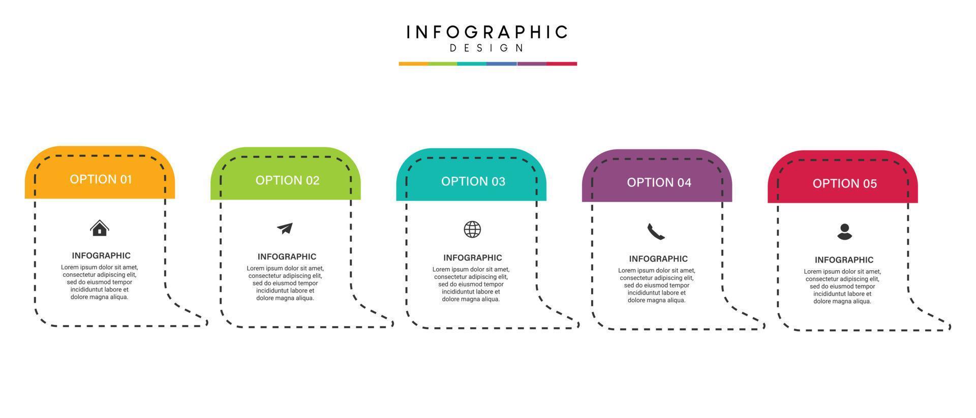 Schritte Business-Daten-Visualisierung Timeline-Prozess Infografik-Template-Design mit Symbolen vektor